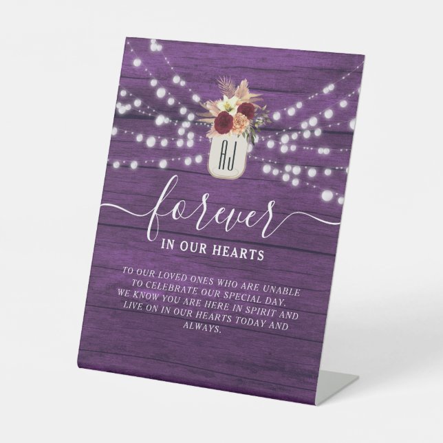 Wedding Memorial Table Pedestal Sign (Front)