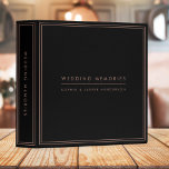 Wedding Memories Elegant Faux Rose Gold and Black Binder<br><div class="desc">An elegant wedding memories binder featuring modern minimalist typography and a double border in faux rose gold on a simple black background. The text can easily be personalized to make a design as unique as you are!</div>