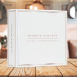 Wedding Memories Elegant Faux Rose Gold and White Binder<br><div class="desc">An elegant wedding memories binder featuring modern minimalist typography and a double border in faux rose gold on a minimalist white background. The text can easily be personalized to make a design as unique as you are!</div>