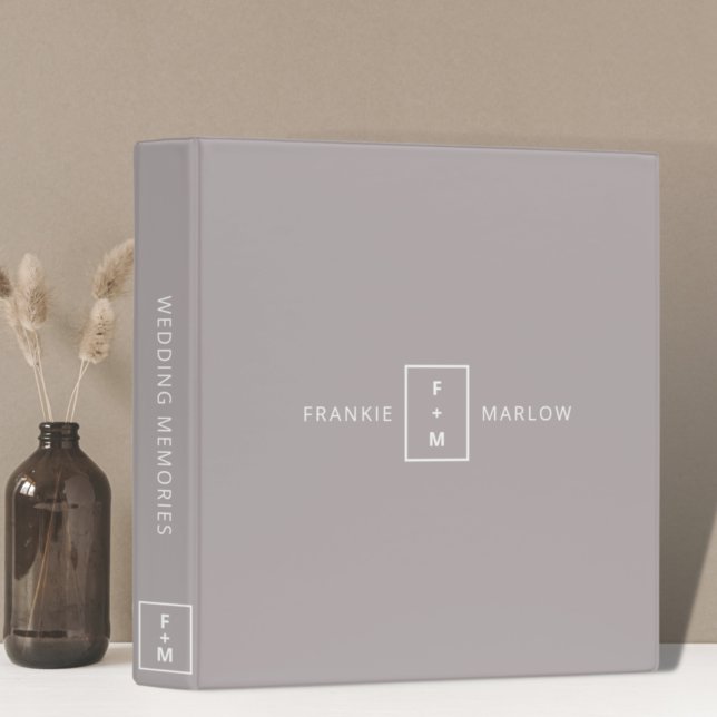 Wedding Memories Monogram Elegant Minimal Modern Binder (Creator Uploaded)