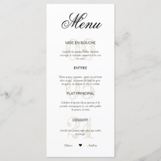 Wedding Menu