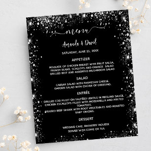 Wedding Menu black silver white