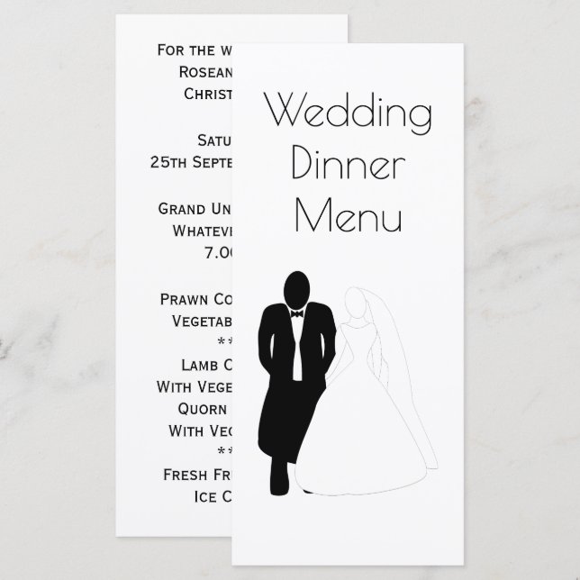 Wedding Menu Bride Groom (Front/Back)