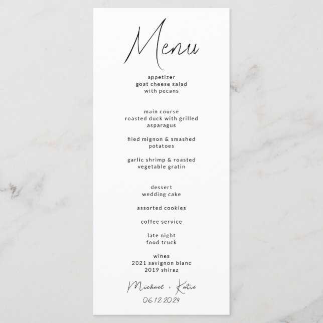 Wedding Menu Card (Front)