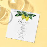 Wedding Menu Card Lemon and Amalfi Tile<br><div class="desc">This wedding menu card features a top boarder of watercolor lemons and botanicals. The card reverses to a Amalfi tile pattern. Use the template fields to DIY your personalized details. The elegant design is a charming choice for Italy destination weddings. To see more custom Italian wedding dinner menus and ideas...</div>