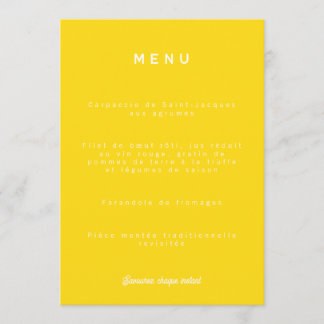 Wedding menu Colorus - Yellow Lemon