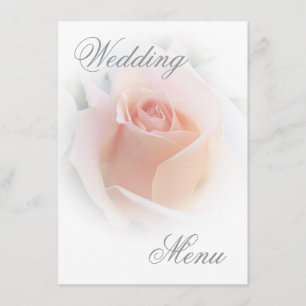 Wedding Menu Peach Pink Rosebud