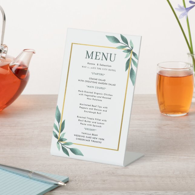 Wedding Menu Pedestal Sign (In SItu)