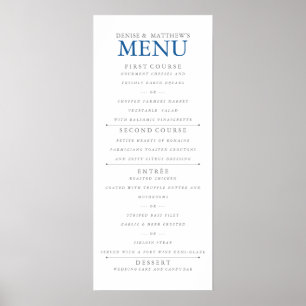 Wedding Menu Poster in Skydiver Blue