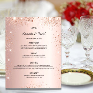 Wedding Menu rose gold