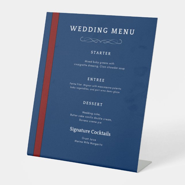 Wedding Menu Sign (Front)