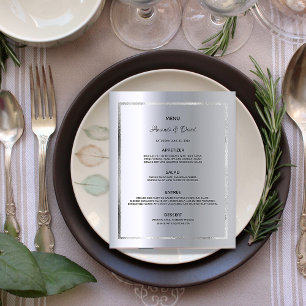 Wedding Menu silver elegant glam