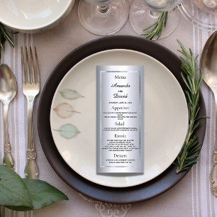 Wedding Menu silver elegant glam minimalist