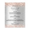 Wedding Menu silver rose gold sparkles