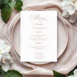 Wedding Menu Simple Elegant Faux Foil Calligraphy<br><div class="desc">Transform your wedding day into a celebration of sophistication and elegance with our stunning rose gold calligraphy modern wedding suite! You can personalize it with just a few clicks to express your unique love story. This inspiring collection includes everything you need to create a beautifully cohesive atmosphere, featuring matching menu...</div>
