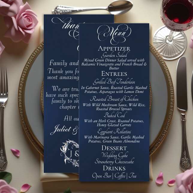 Wedding Menu & Thank You - Blue (Creator Uploaded)