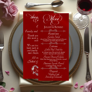 Wedding Menu & Thank You - Red