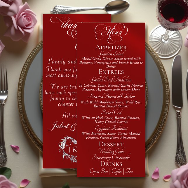 Wedding Menu & Thank You - Red (Creator Uploaded)