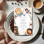 Wedding Menus Love is Brewing Budget Flyer<br><div class="desc">Discover the perfect blend of elegance and affordability with our budget-friendly wedding menus, featuring a boarder of an illustrated latte and coffee art. Simply use the provided template fields to personalize your dinner or food course details, seamlessly integrating with the love is brewing coffee theme. Ideal for rustic weddings, rehearsal...</div>