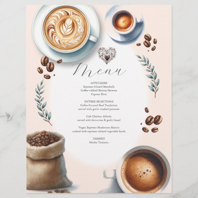 Wedding Menus Love is Brewing Budget Flyer (Front)