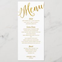Wedding Menus | Modern Typography (Gold Foil)