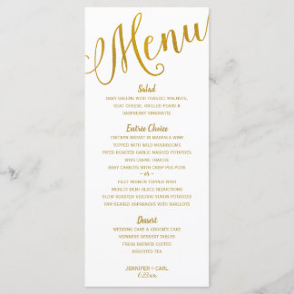Wedding Menus | Modern Typography (Gold Foil)