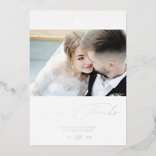 Wedding Minimalist Love & Thanks Custom Photo  (Front)