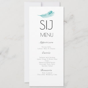 Wedding Minimalist Simple Palm Leaf Wedding Menu