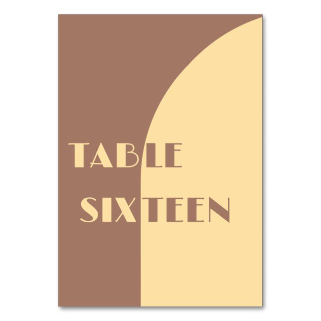Wedding Mocha Mousse Creamy Yellow Table Card (Front)