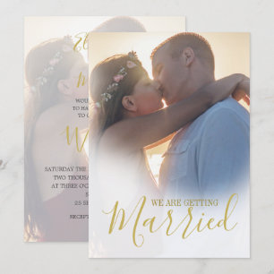 Wedding Modern 2 Photo  Overlay Elegant Simple Invitation