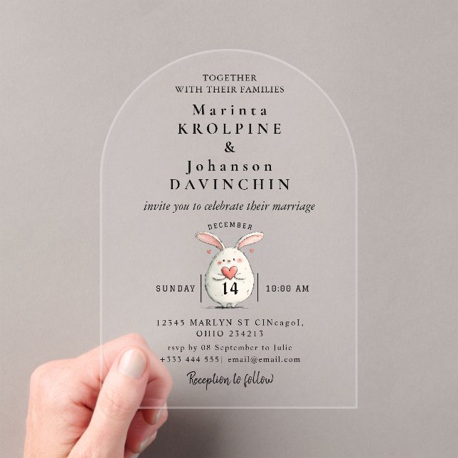 Wedding Modern Calligraphy Acrylic Invitations (Insitu (Handheld))