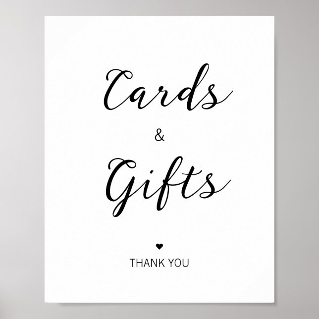 Wedding Modern Cards and Gifts Sign (Front)