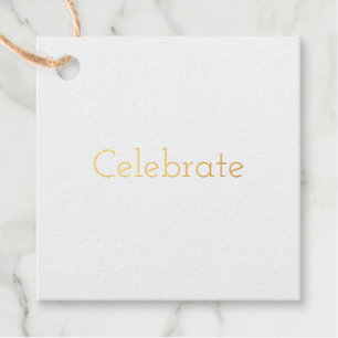 Wedding Modern Celebrate Gold Favour Tags