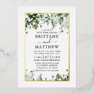 Wedding Modern Elegant Ivy Sage Greenery Gold