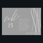 Wedding Modern Guest Names Grey Table Number<br><div class="desc">Guide your guests to the right table at your wedding, dinner party, or other special occasion with our high-quality table cards! These modern 3.5" x 5" minimalist wedding table number and guest names cards feature the greeting, "Table" in large porcelain white letters on a silver grey background. Add your own...</div>