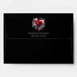 Wedding-Modern Heart Shaped Rose Envelope