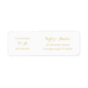 Wedding Modern Minimal Gold Return Address