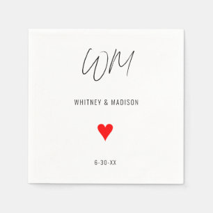 Wedding, Modern Minimalist, Paper Napkin