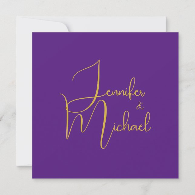 Wedding Modern Minimalist Plain Calligraphy Name (Front)