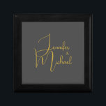 Wedding Modern Minimalist Plain Calligraphy Name Gift Box<br><div class="desc">You can easily change the fonts and colours. You can also add your logo and the background image as you like.</div>