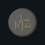 Wedding Modern Minimalist Plain Calligraphy Name Magnet<br><div class="desc">You can easily change the fonts and colours. You can also add your logo and the background image as you like.</div>