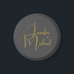 Wedding Modern Minimalist Plain Calligraphy Name Magnet<br><div class="desc">You can easily change the fonts and colours. You can also add your logo and the background image as you like.</div>