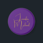Wedding Modern Minimalist Plain Calligraphy Name Magnet<br><div class="desc">You can easily change the fonts and colours. You can also add your logo and the background image as you like.</div>