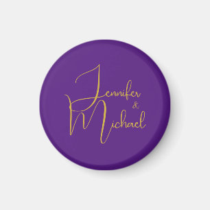 Wedding Modern Minimalist Plain Calligraphy Name Magnet