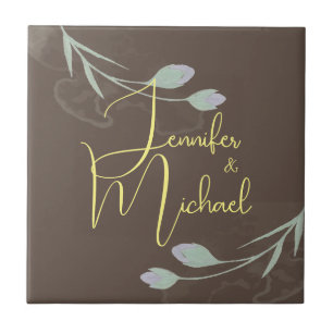 Wedding Modern Minimalist Plain Calligraphy Name Tile