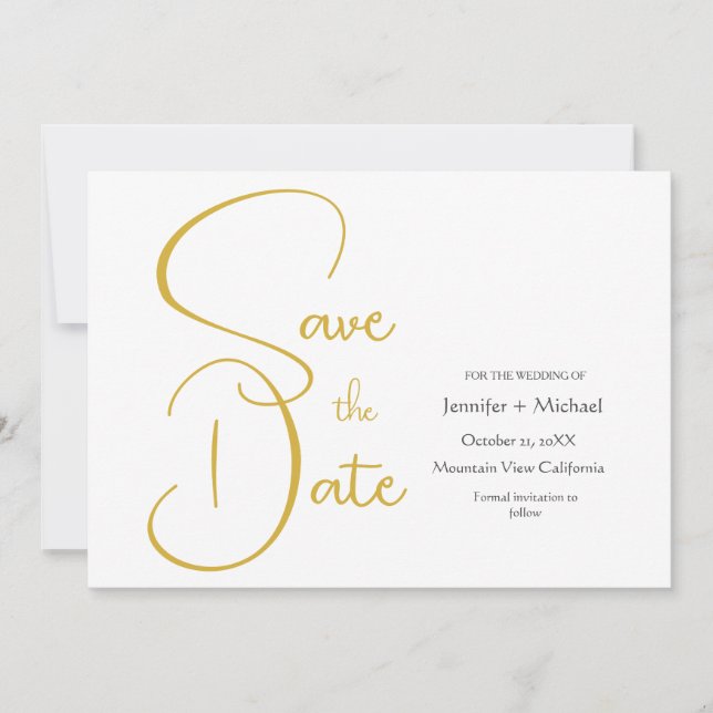 Wedding Modern Minimalist Plain Calligraphy Script Invitation (Front)