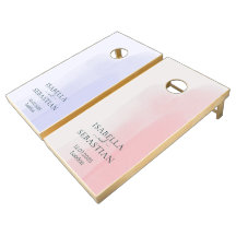 Wedding Modern monogram family pink blue