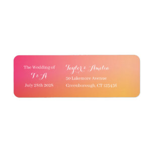 Wedding Modern Orange Peach Ombre Return Address