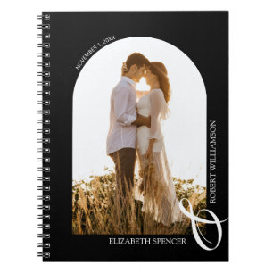 Wedding Modern Photo Arch Black Notebook