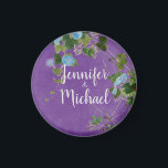 Wedding Modern Plain Calligraphy Name Floral Magnet<br><div class="desc">You can easily change the fonts and colours. You can also add your logo and the background image as you like.</div>